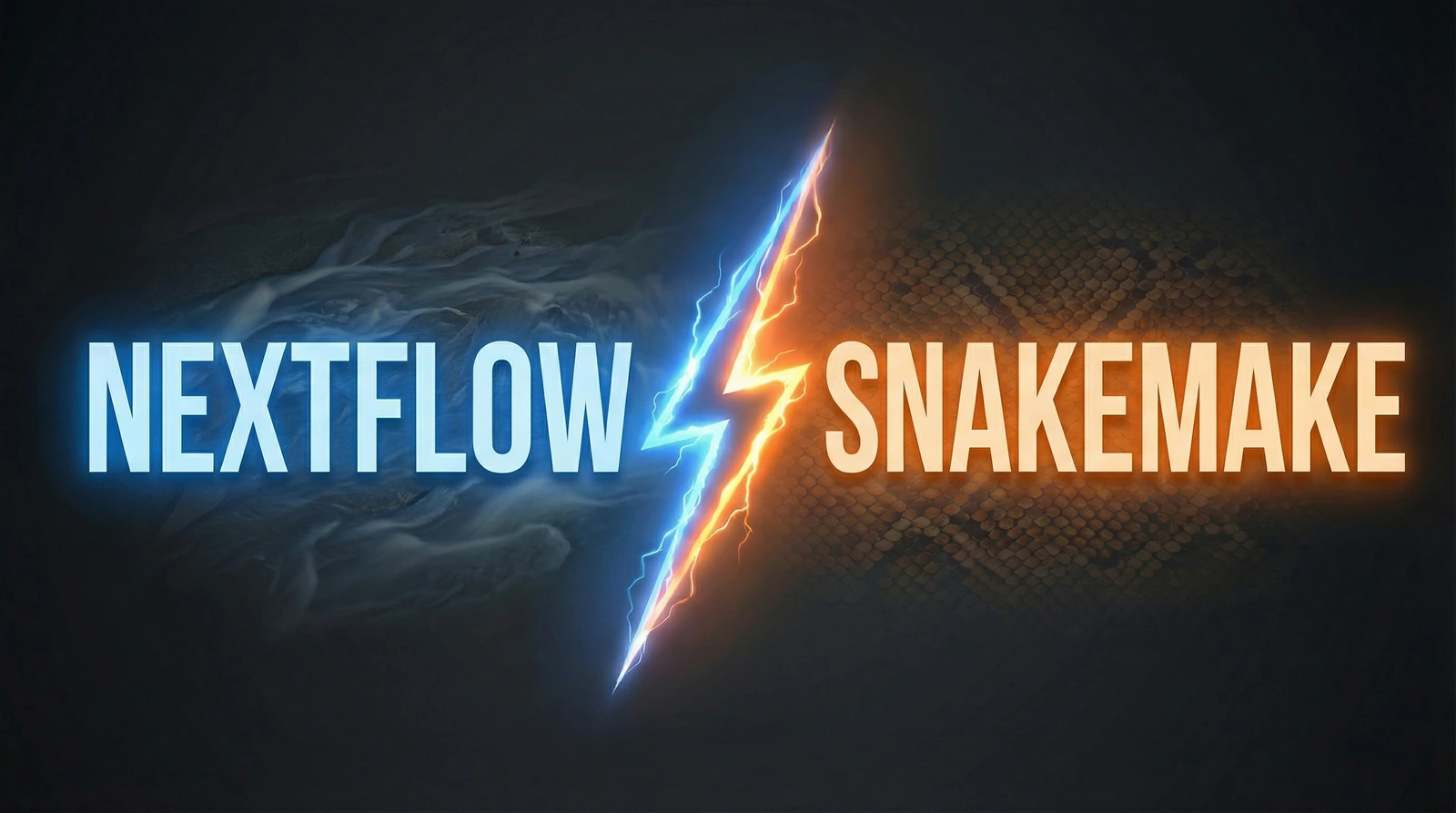 Versus showdown graphic: Nextflow vs Snakemake workflow managers